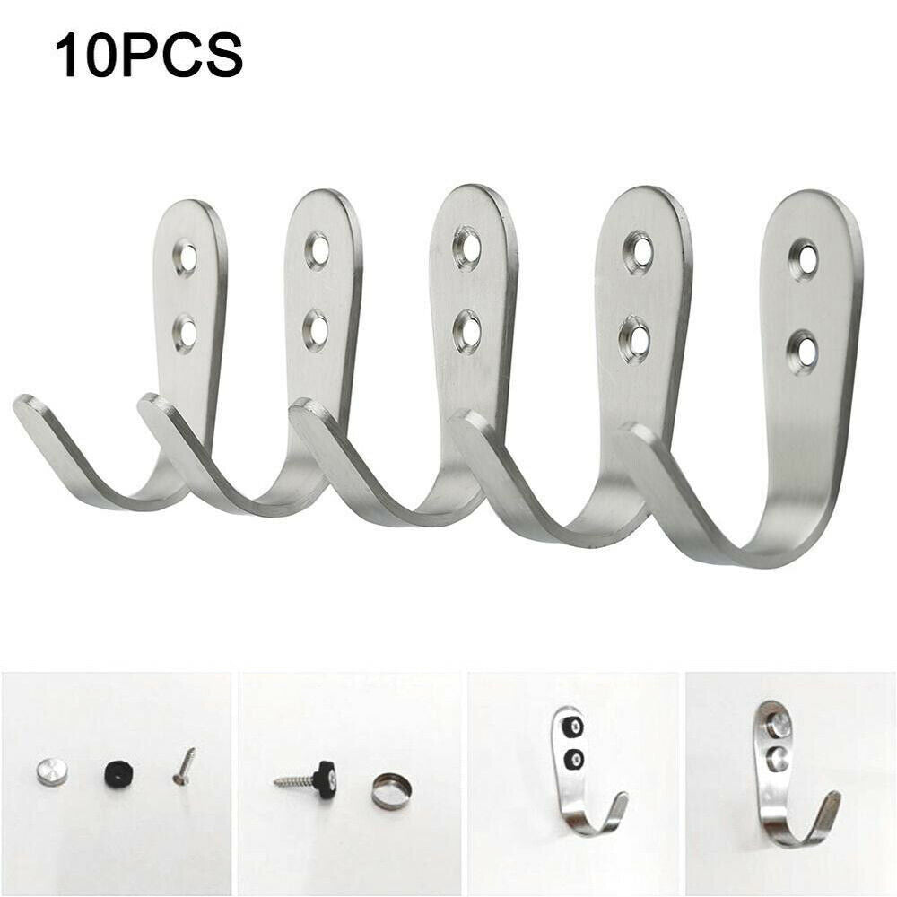 10 Stainless Steel Wall Hooks