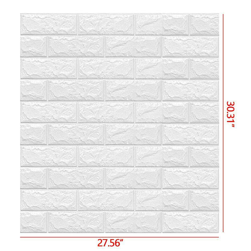 10x 3D White Paper Self Adhesive Wall Panel