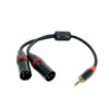 3,5mm TRS Stereo to Dual XLR Male Y Splitter Cable (1ft)