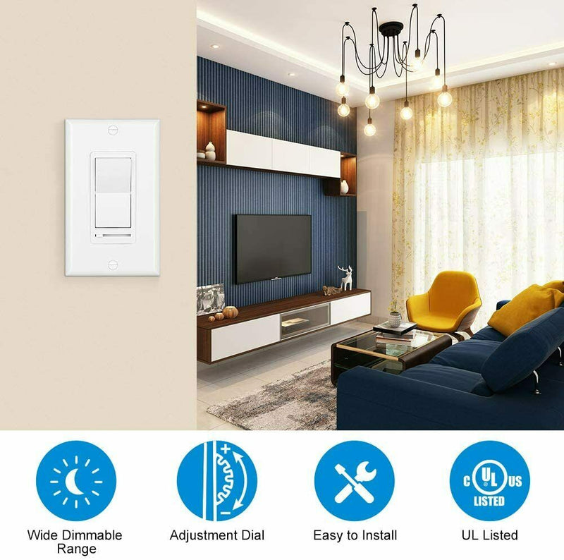 2 Pack 3 Way LED Wall Dimmer Switch