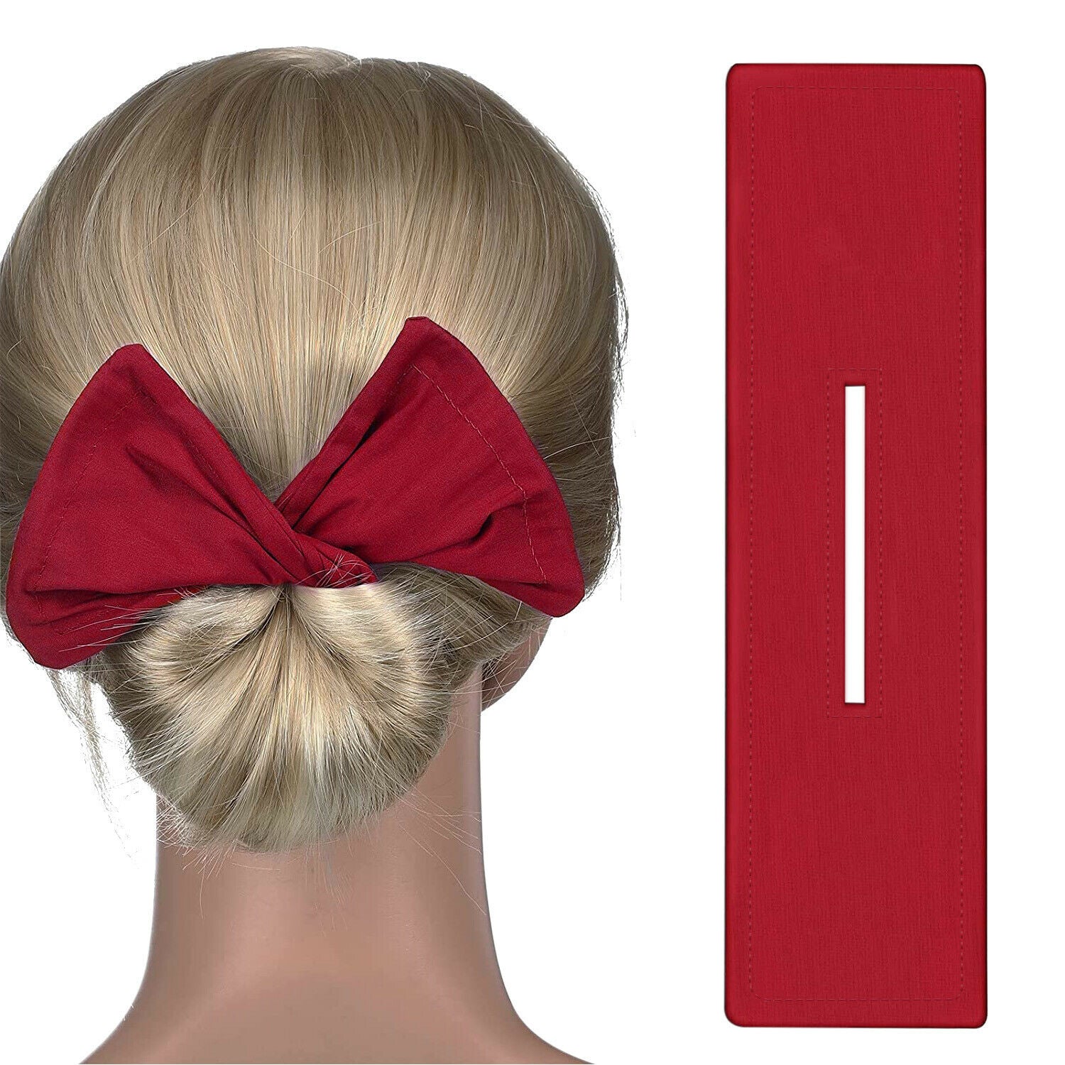 3pcs French Twist Bow Hair Bands (Red)