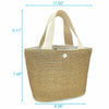 Straw woven handbag with handles, color: white