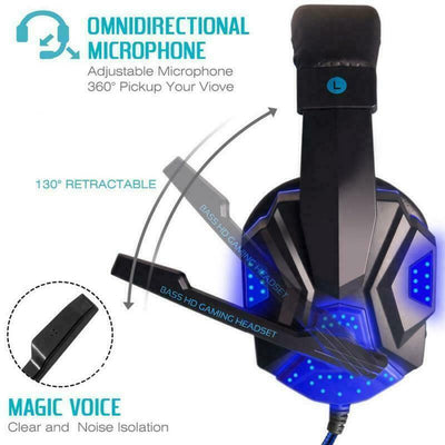 3.5mm Gaming Headphones LED Mic Headphones