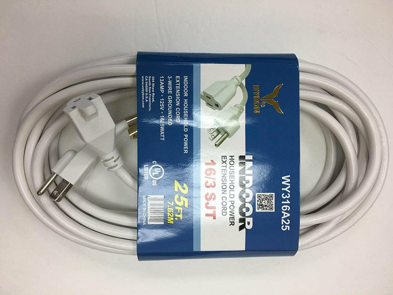 16/3 AWG Indoor Heavy Duty Extension Cord (Color: White)