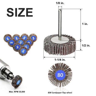 10 Flap Wheels for Polishing Grinder Rotary Tool