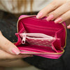 Leather wallet, color: mini pink red