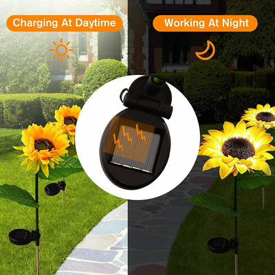 2 Pack Sunflower Style Solar Garden Lights