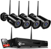 8CH Wireless Security Camera System, 4 cameras+NVR+1TB Hard Drive