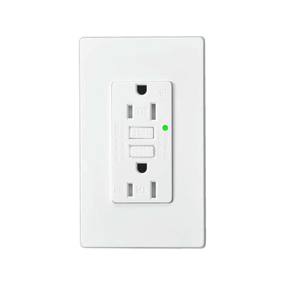 15-Amp Tamper-Resistant GFCI Outlet Receptacle, Color: White