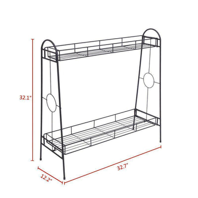 2-tier metal shelves for indoor pots