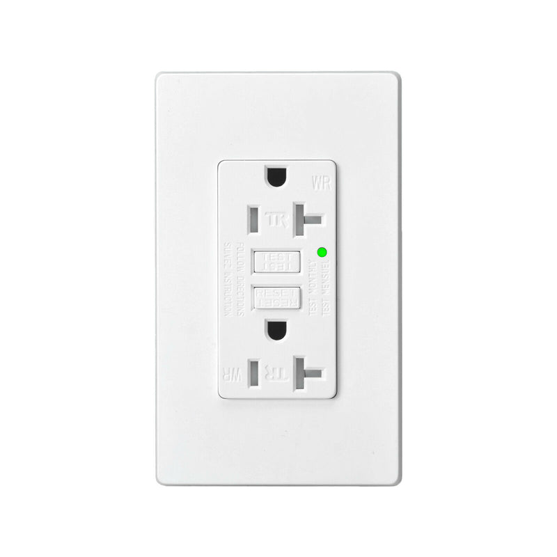 10PK 20 Amp Safety Outlet Receptacle with LED Indicator