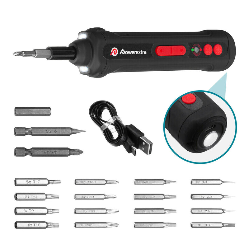 16W Mini Rechargeable Cordless Electric Screwdriver Power Tool